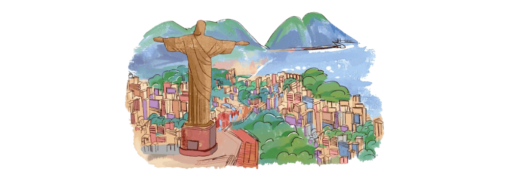 Dibujo de la ciudad con los mejores hoteles en Río de Janeiro